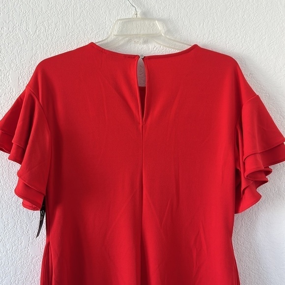 NWT New York & Company Flutter Ruffle Sleeve Dress Size Medium - Picture 5 of 7